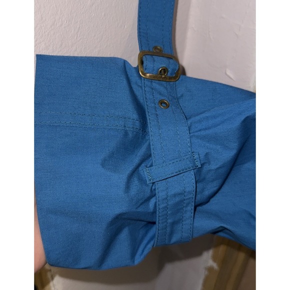 Vintage LONDON FOG Trench Coat Turquoise Blue Women's 16 Reg Belted USA - Picture 6 of 16